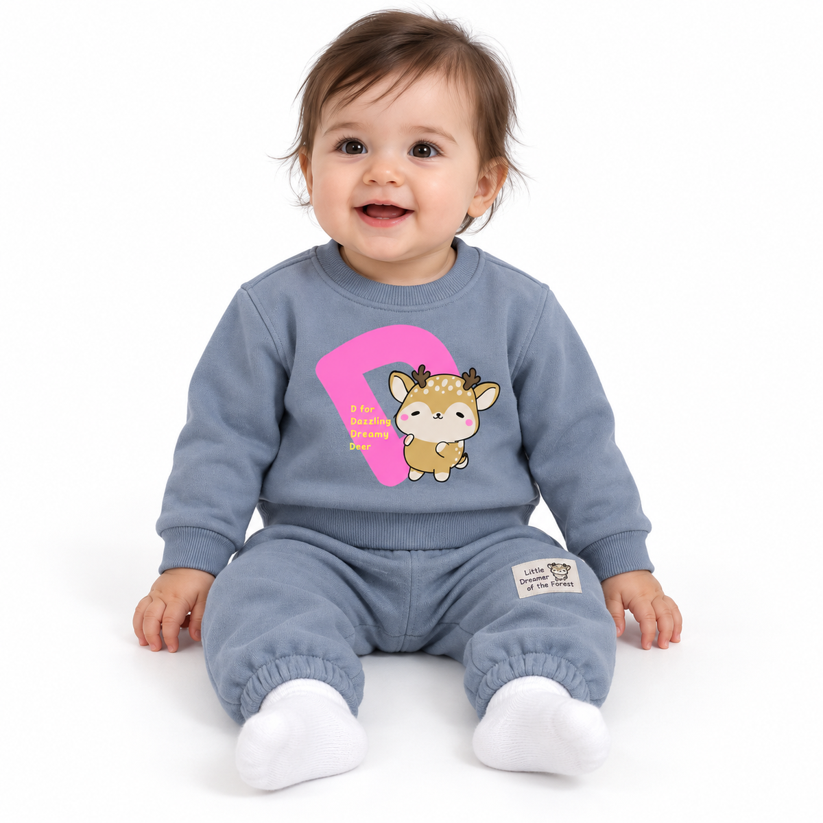 Deer Graphic Sweatshirt And Jogger Set