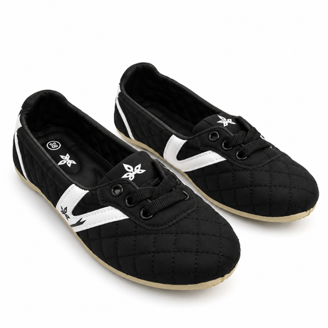 Quilted Lace-Up Flats