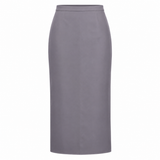 Long Straight Skirt With Front Slit