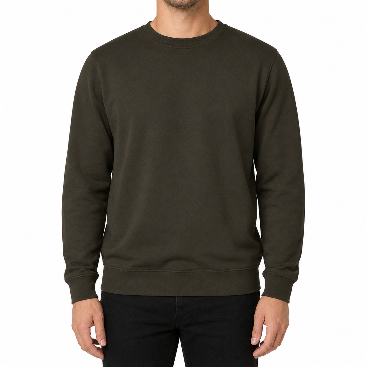 Men Basic Crew Neck Sweatshirt