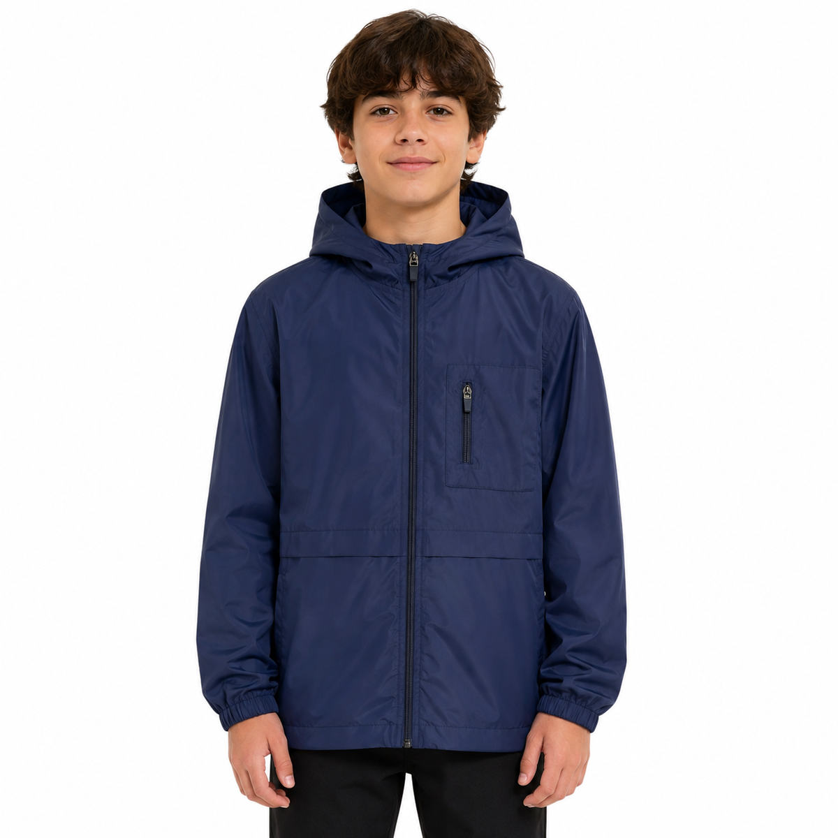 Hooded Zip-Up Windbreaker Jacket