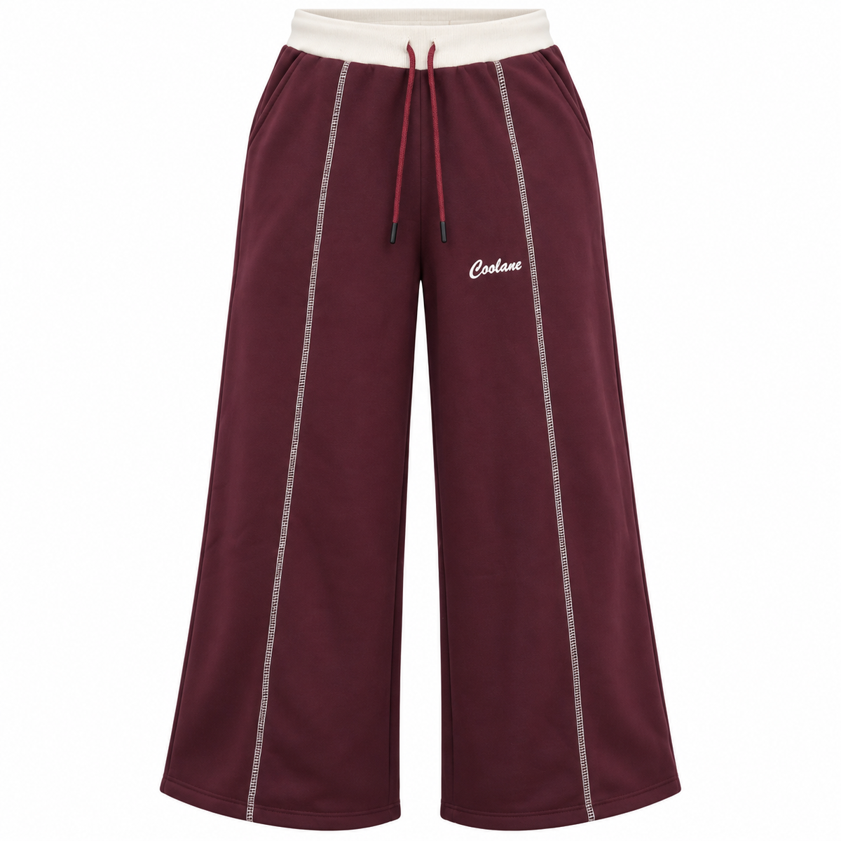 Contrast Stitch Wide Leg Sweatpants
