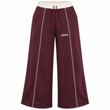 Contrast Stitch Wide Leg Sweatpants
