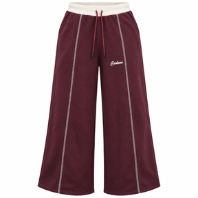 Contrast Stitch Wide Leg Sweatpants