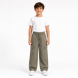 Boys Cargo Pants With Utility Pockets And Drawstring Waist