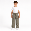 Boys Cargo Pants With Utility Pockets And Drawstring Waist