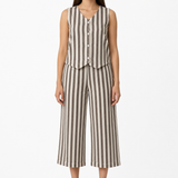 Girls Striped Sleeveless Top and Wide-Leg Pants Set