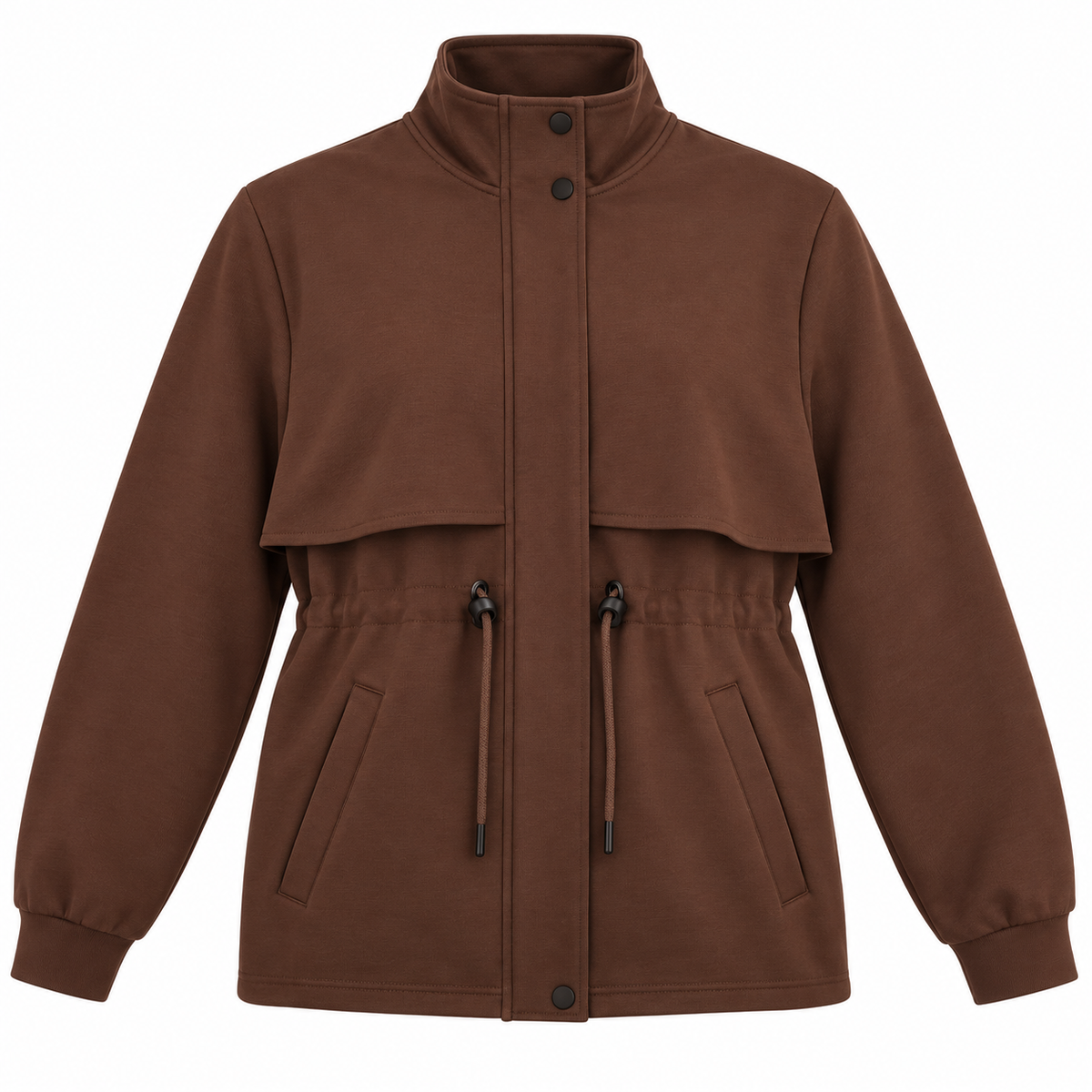 Drawstring Waist Casual Jacket
