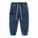 Boys Drawstring Denim Cargo Jogger Pants