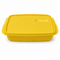 Rectangular food container with secure lid and steam vent