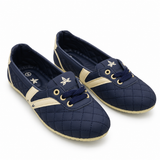 Quilted Lace-Up Flats
