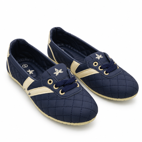 Quilted Lace-Up Flats