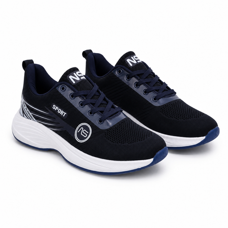 Mesh running shoes with cushioned sole