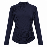 Ruched High Neck Long Sleeve Top
