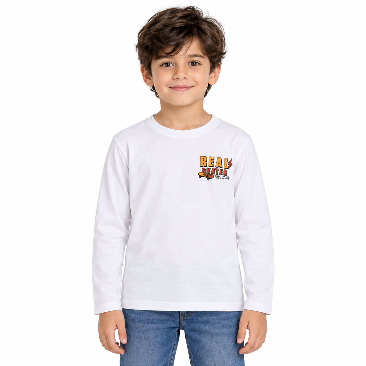 Long Sleeve Skater Graphic T-Shirt