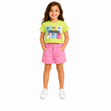 Girls Summer Mood T Shirt And Denim Shorts Set