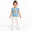 Ribbed Floral Ruffle Top