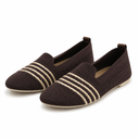 Women Knitted Stripe Detail Loafers