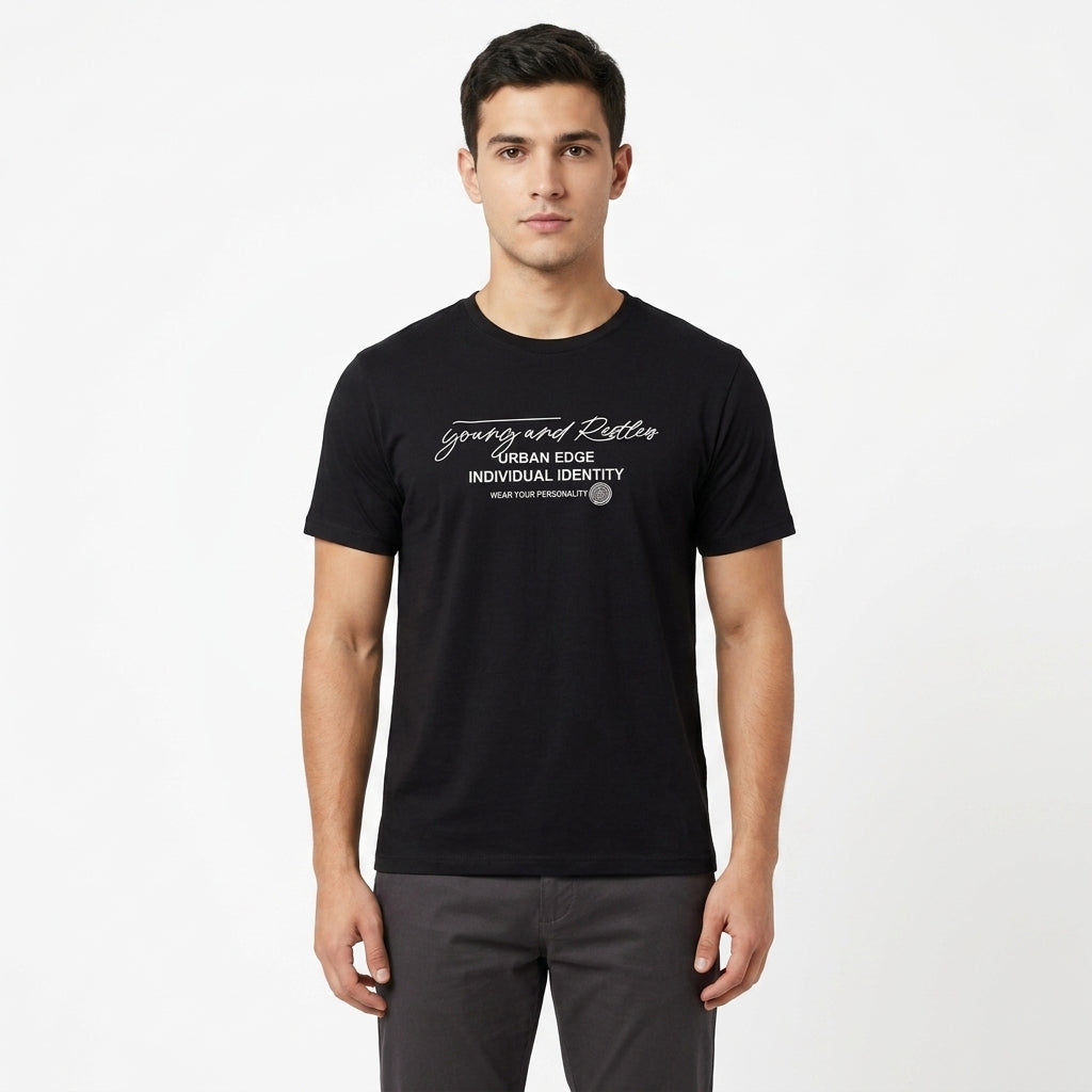 Men Graphic Print Crew Neck T Shirt Urban Edge Casual Tee