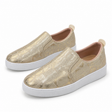 Women Slip-On Sneakers With Metallic Pattern