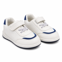Boys sports sneakers with hook-and-loop strap and laces