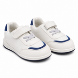 Boys sports sneakers with hook-and-loop strap and laces