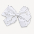 Satin bow hair clip with shimmering trim