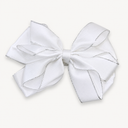 Satin bow hair clip with shimmering trim