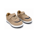 Boys sports sneakers with hook-and-loop strap and laces