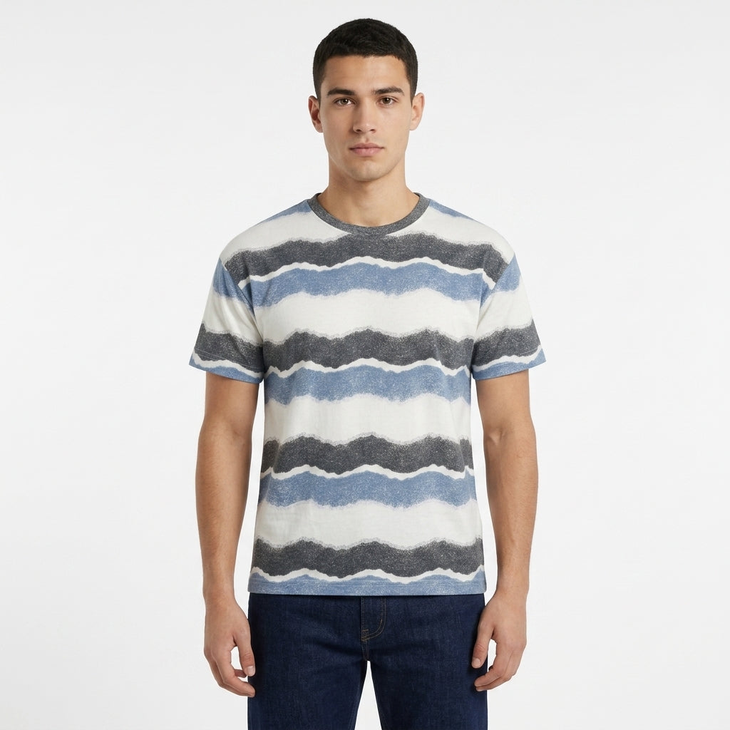 Boys Wavy Stripe Printed T Shirt