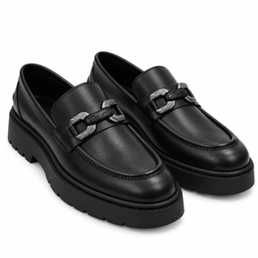 Metal Buckle Loafers