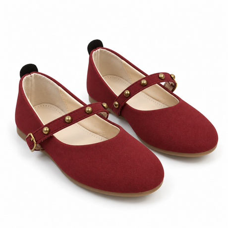 Studded Strap Ballet Flats
