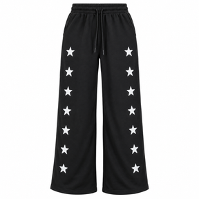 Star Print Wide Leg Pants