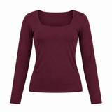 Square Neck Long Sleeve Top