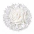 Floral hair clip with rose centerpiece and satin petals
