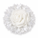 Floral hair clip with rose centerpiece and satin petals