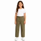 Girls High Waist Casual Woven Pants