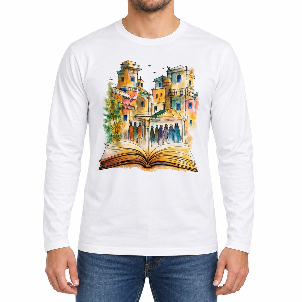 Artistic Graphic Long Sleeve T-Shirt