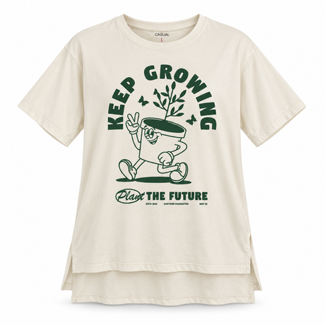 Botanical Cartoon Graphic T-Shirt