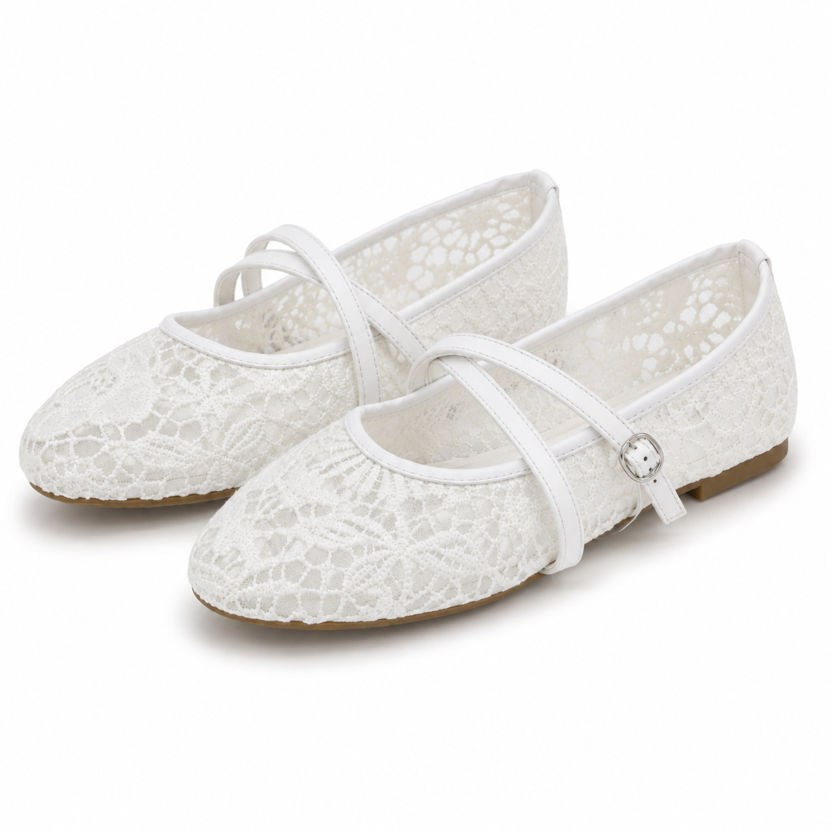 Women Lace Strap Ballet Flats