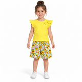 Ruffle T-Shirt And Floral Shorts Set