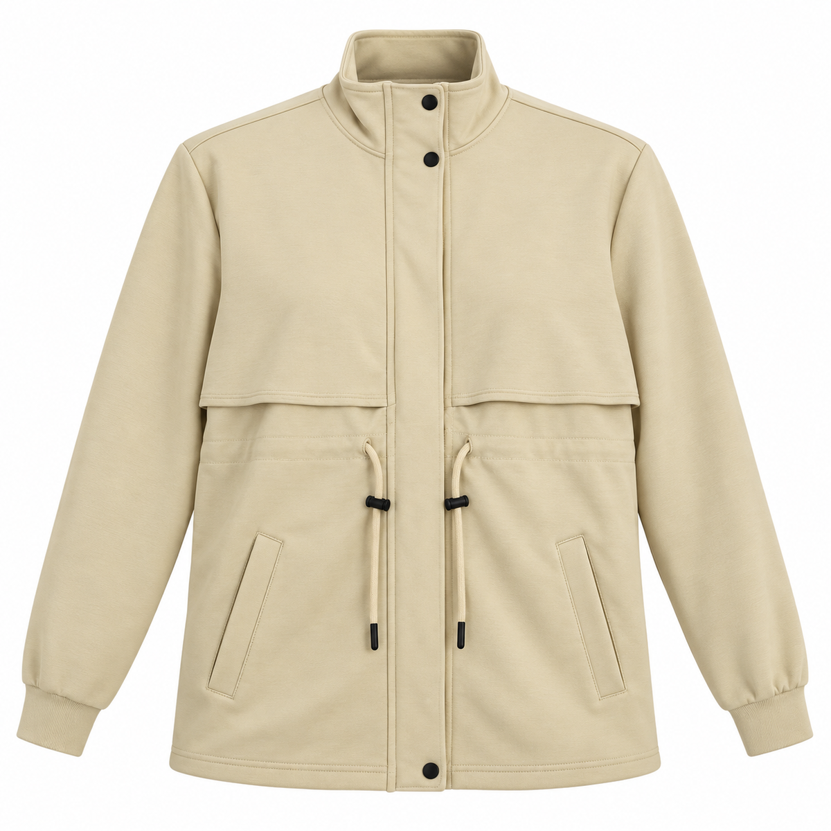Drawstring Waist Casual Jacket