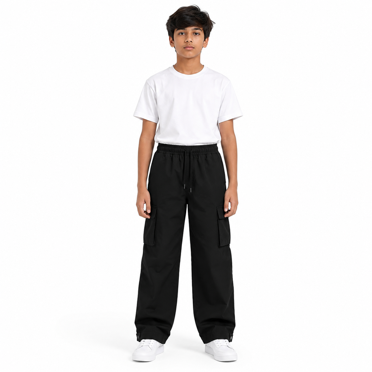 Kids Light Wide Leg Cargo Pants