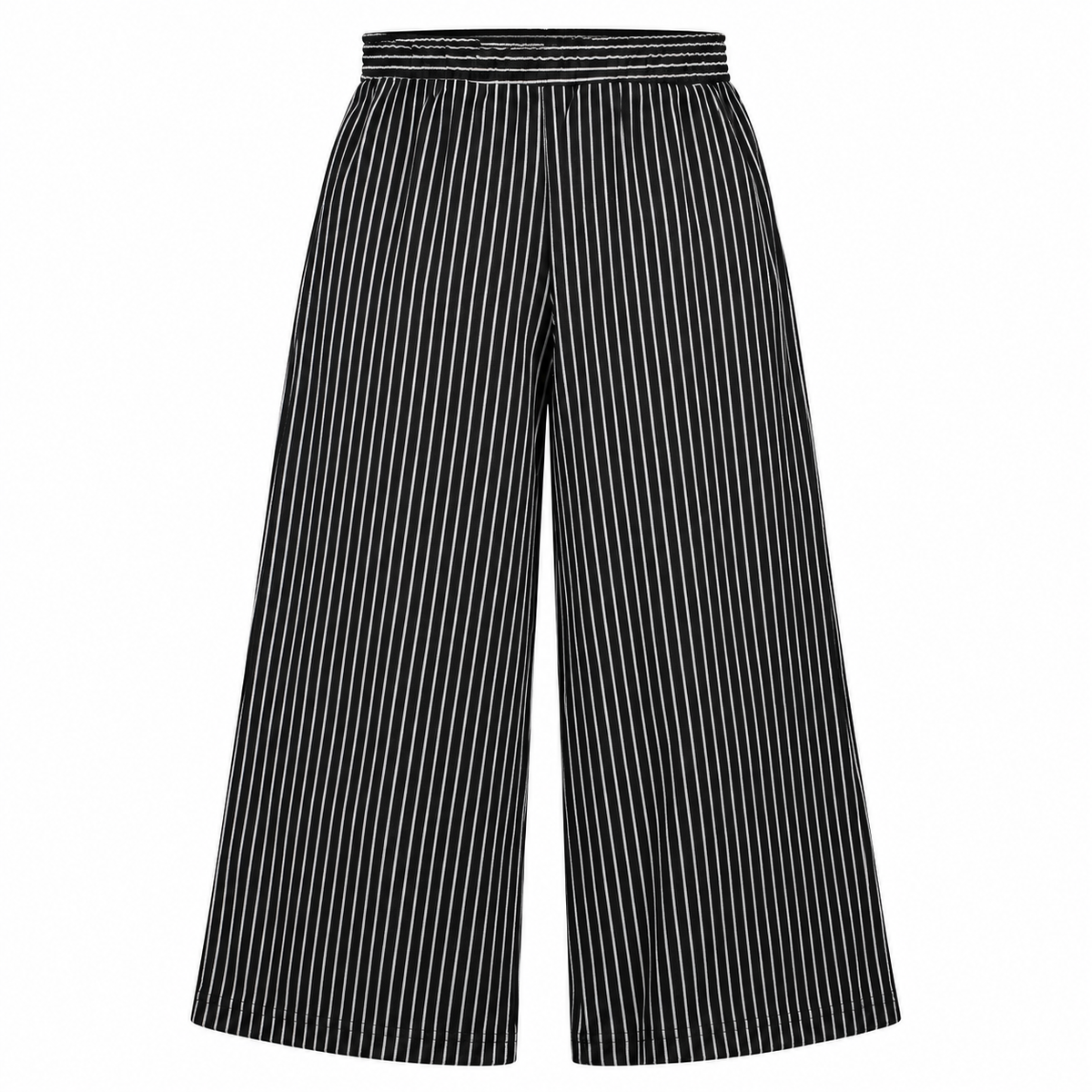 Striped Wide Leg Elastic Waist Pants
