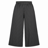 Striped Wide Leg Elastic Waist Pants