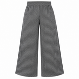 Striped Wide Leg Elastic Waist Pants
