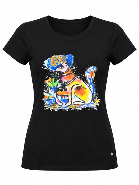 Artistic Cat Graphic T-Shirt