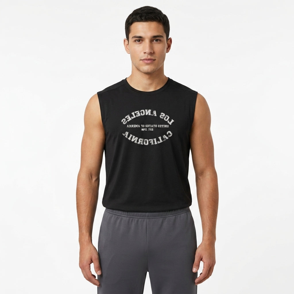 Men California Graphic Sleeveless Tank Top