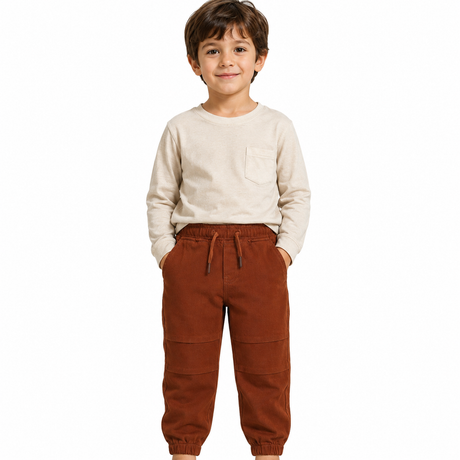 Boys jogger pants with elastic waist and adjustable drawstring
