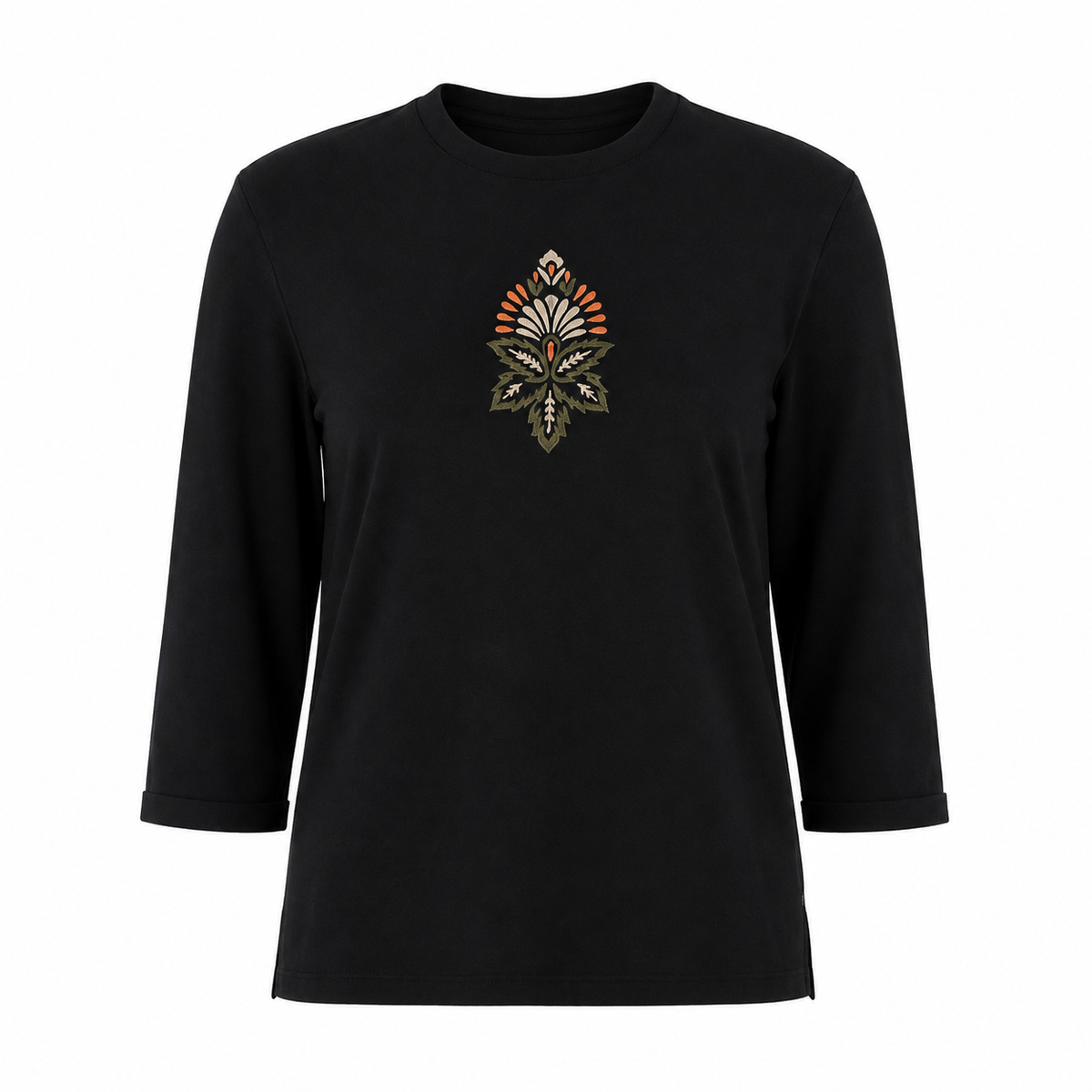 Women Floral Embroidered Long Sleeve Top